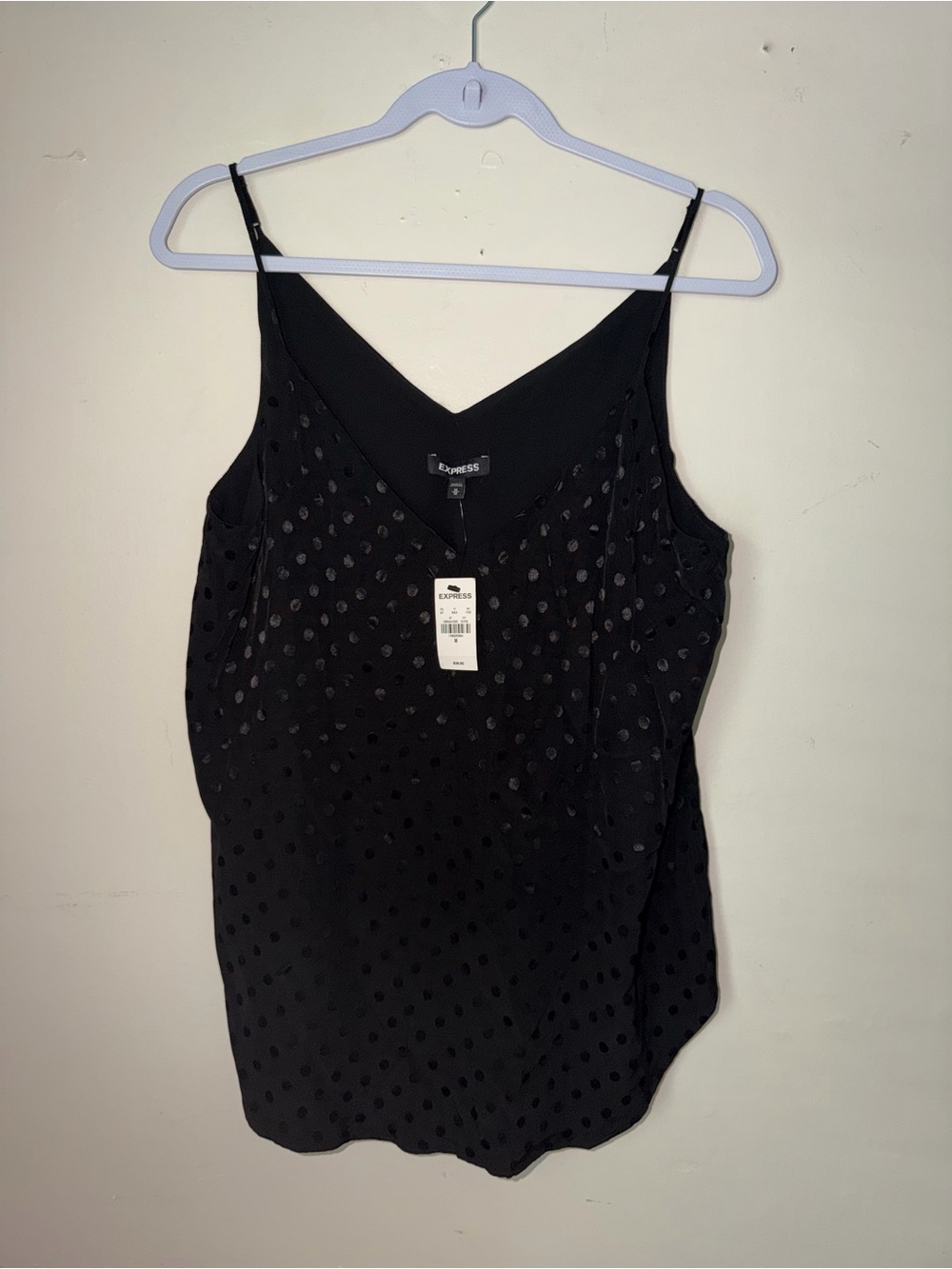 NWT Express Black Polka Dot V-Neck | Women’s M